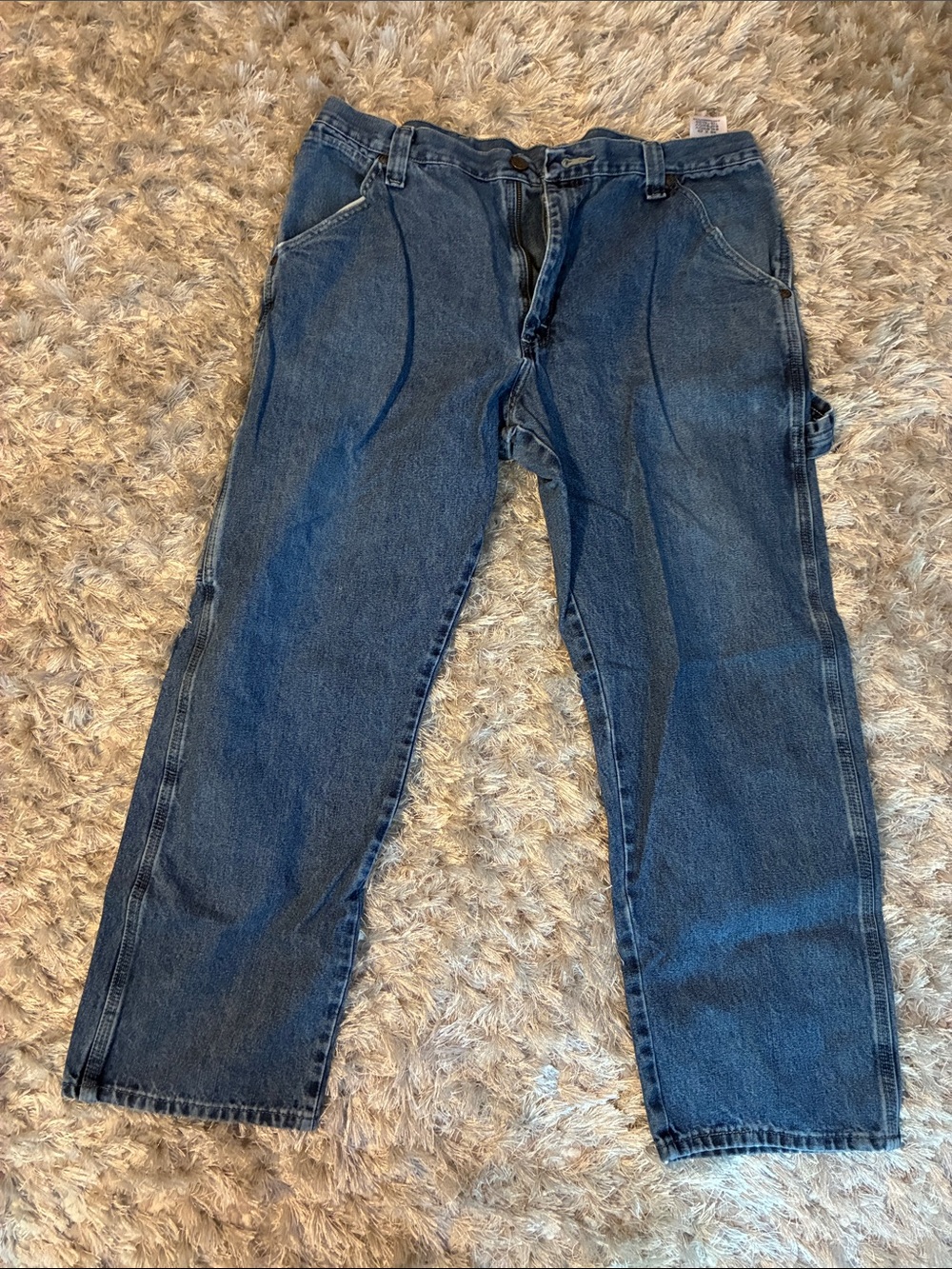 Wrangler Men's Straight Fit Blue Work Jeans